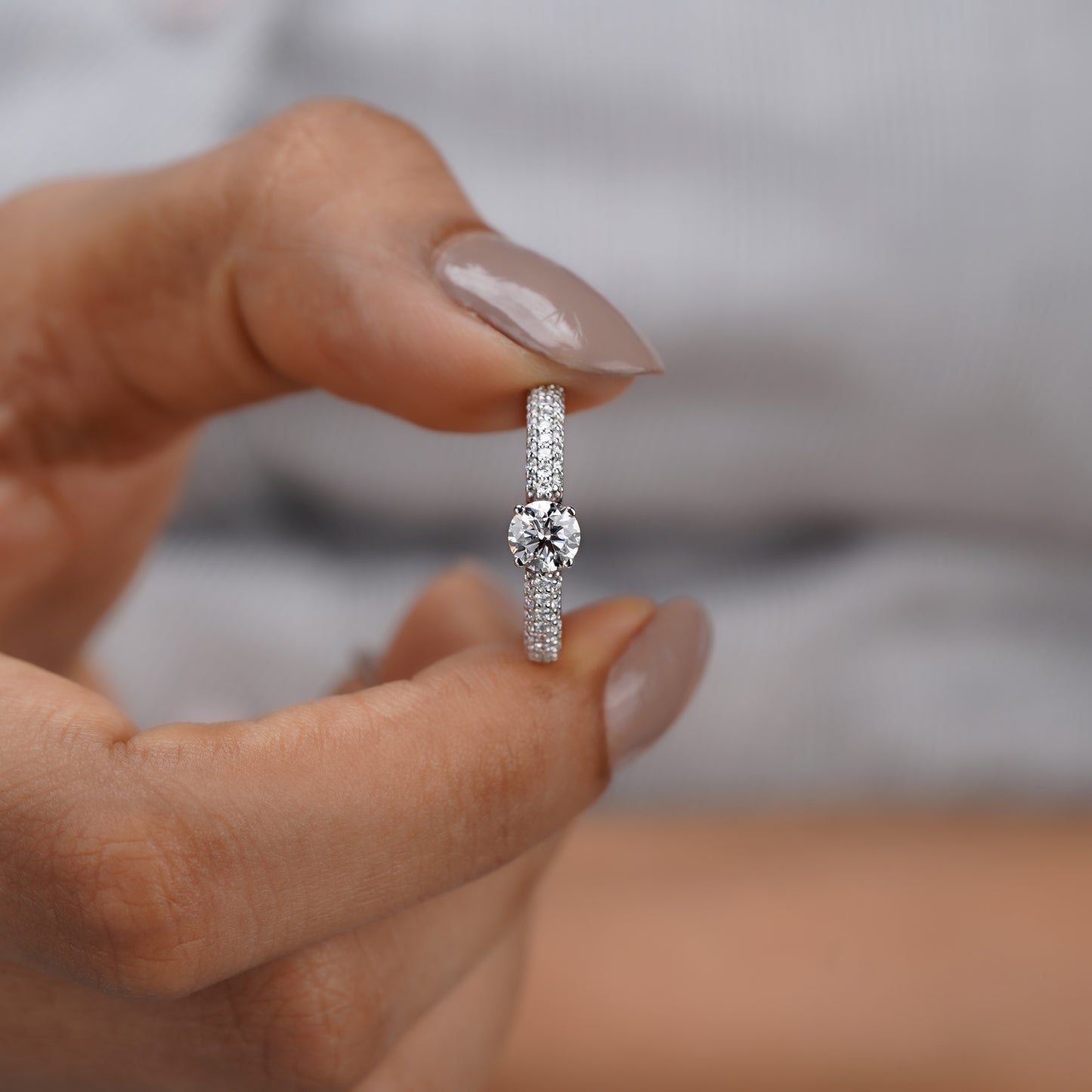 Moissanite Diamond Solitaire Ring