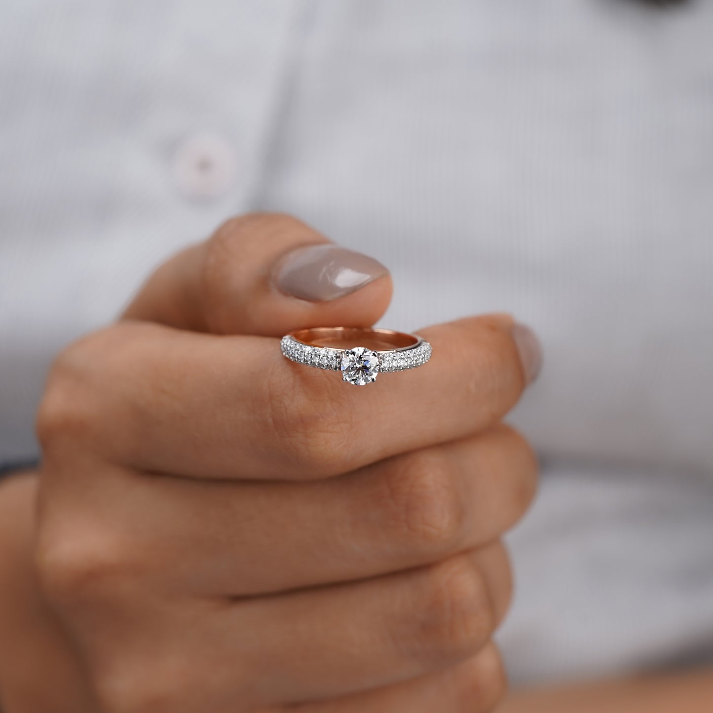 Moissanite Diamond Solitaire Ring