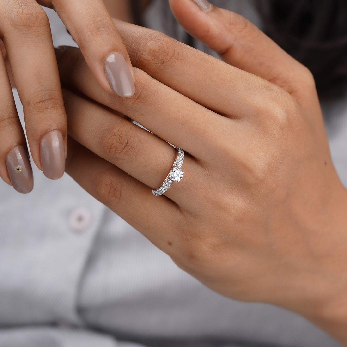 Moissanite Diamond Solitaire Ring