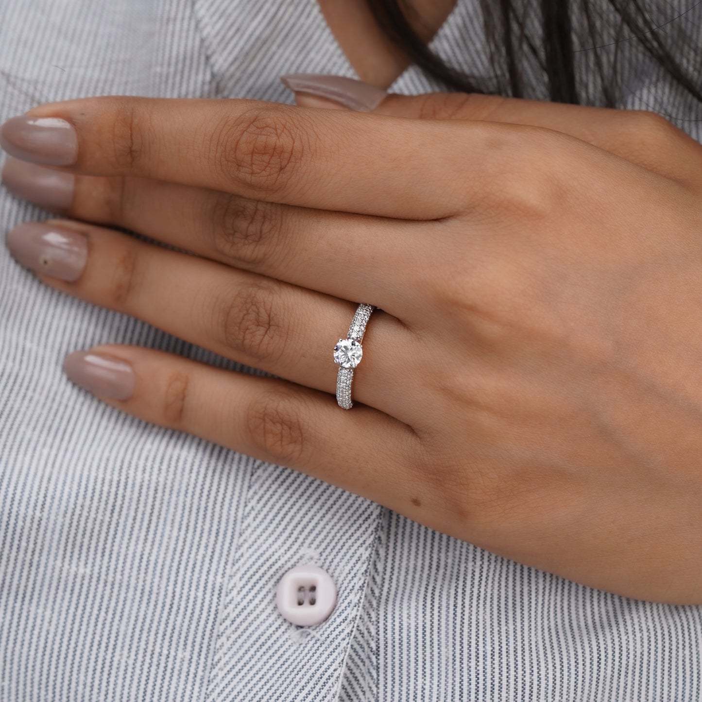 Moissanite Diamond Solitaire Ring