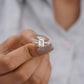 Emerald Cut Moissanite Diamond Ring