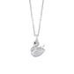 Silver Swan Chain Pendant Necklace with American Diamonds & Cat's Eye Stone