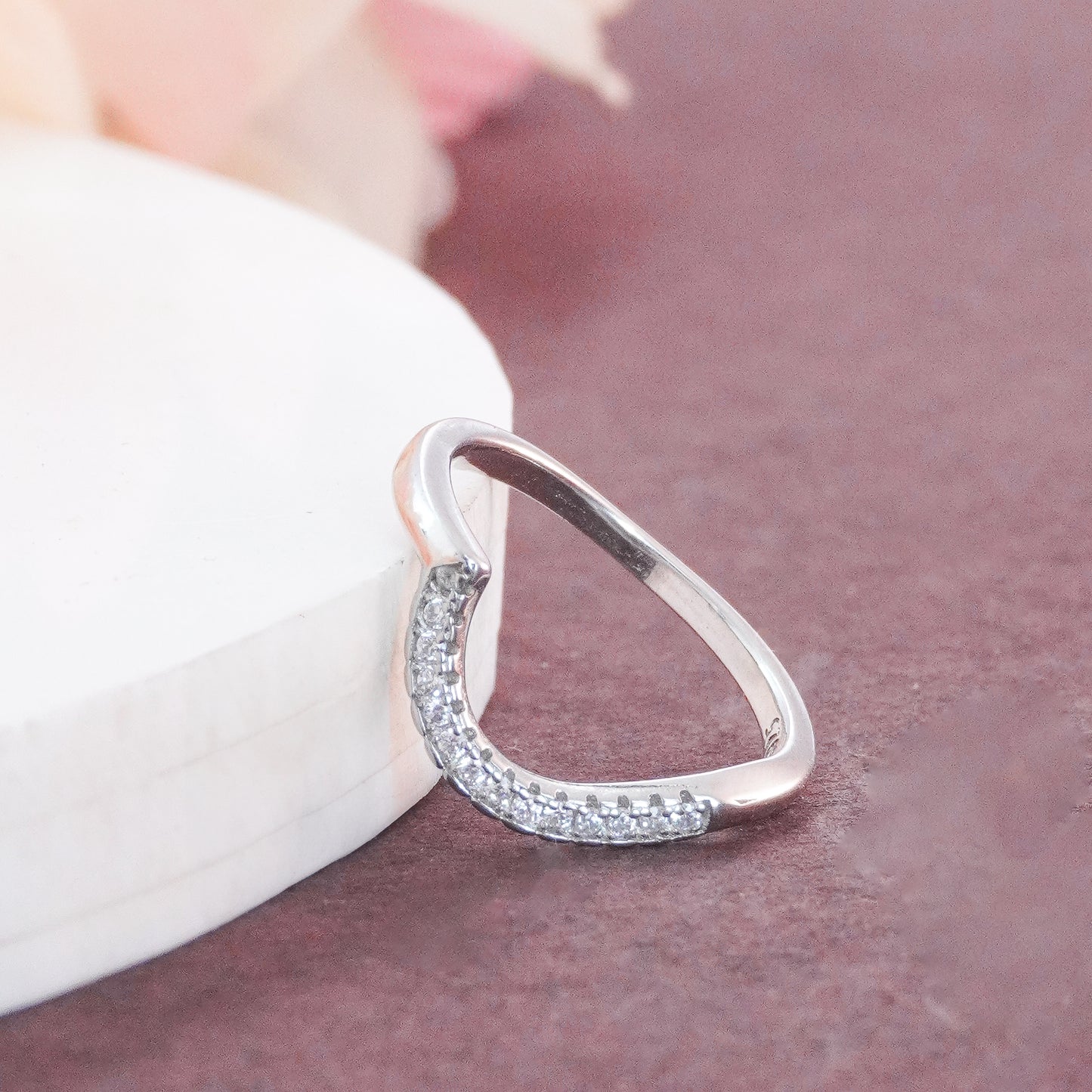 925 Sterling Silver Moissanite Diamond Ring