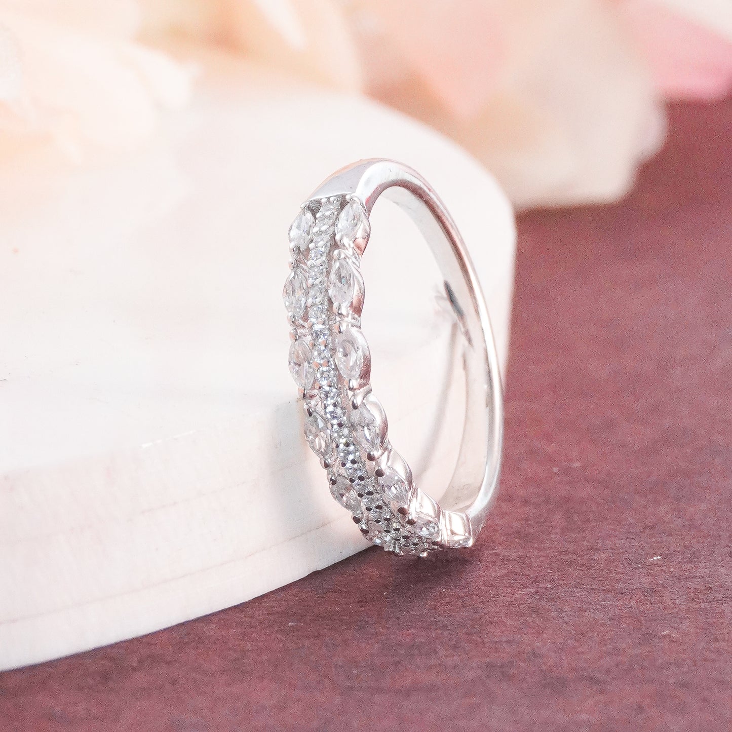 Eternity Band Ring 925 Sterling Silver Wedding Stack Ring