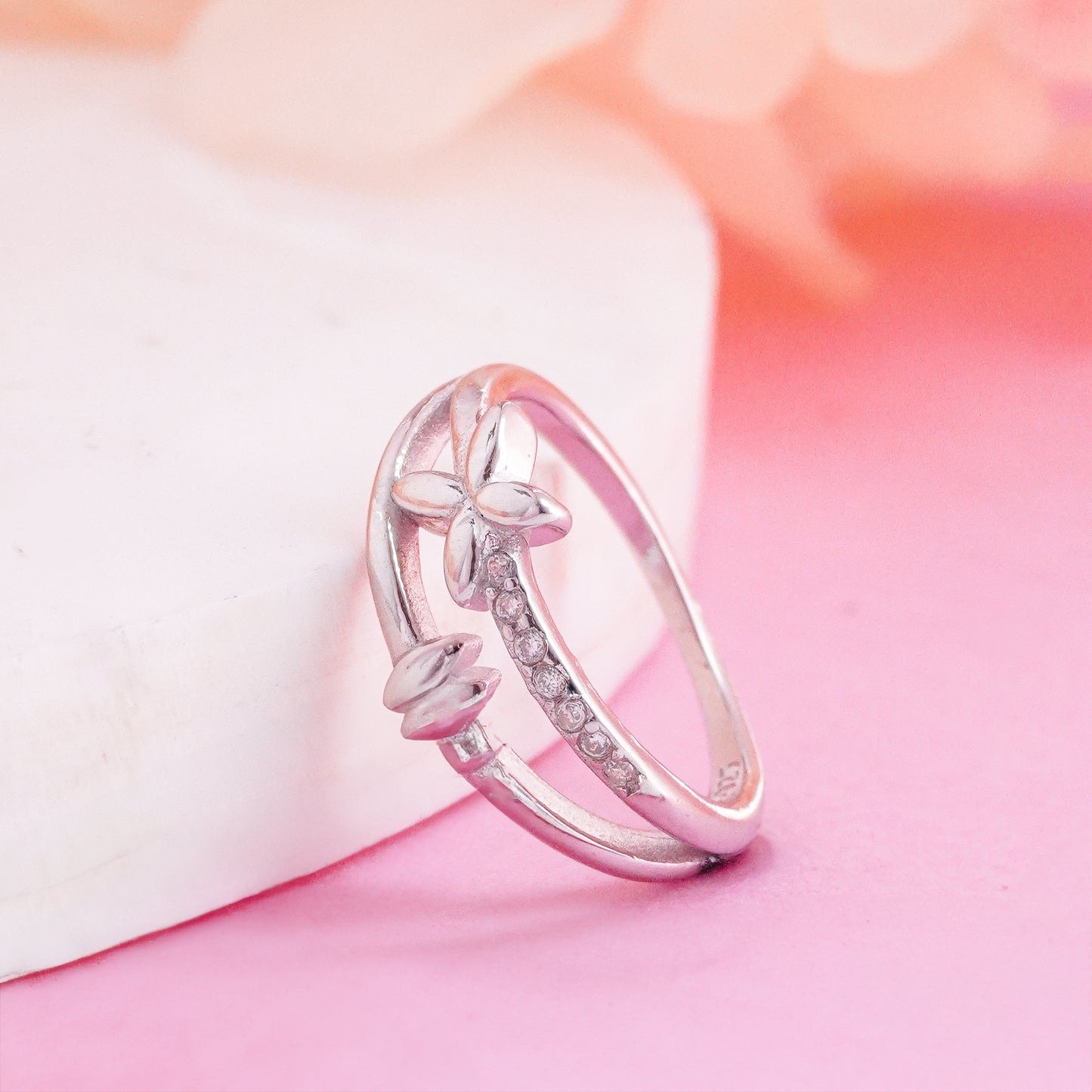 925 Sterling Silver Floral Ring