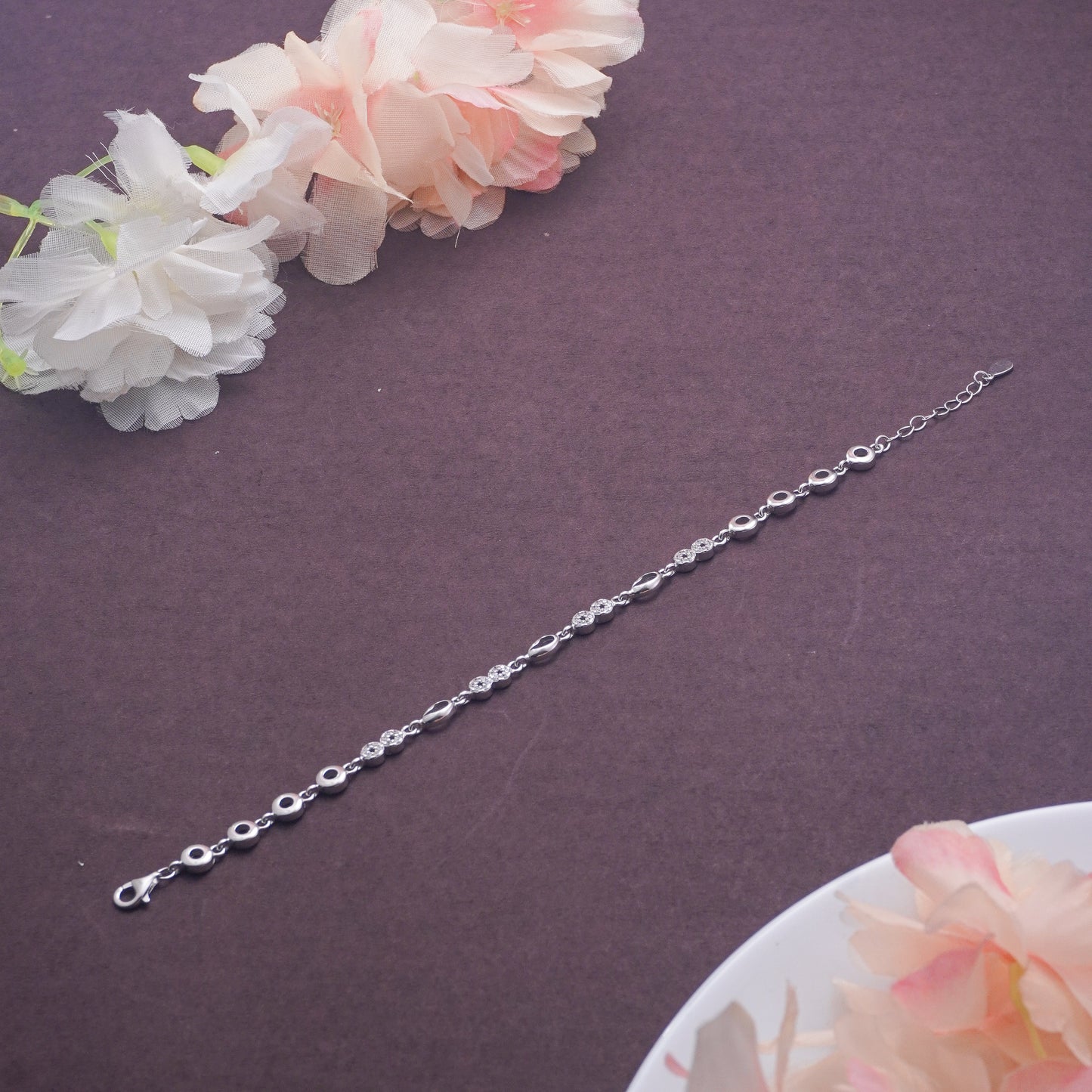 Moissanite Diamond Infinity Bracelet – 925 Sterling Silver