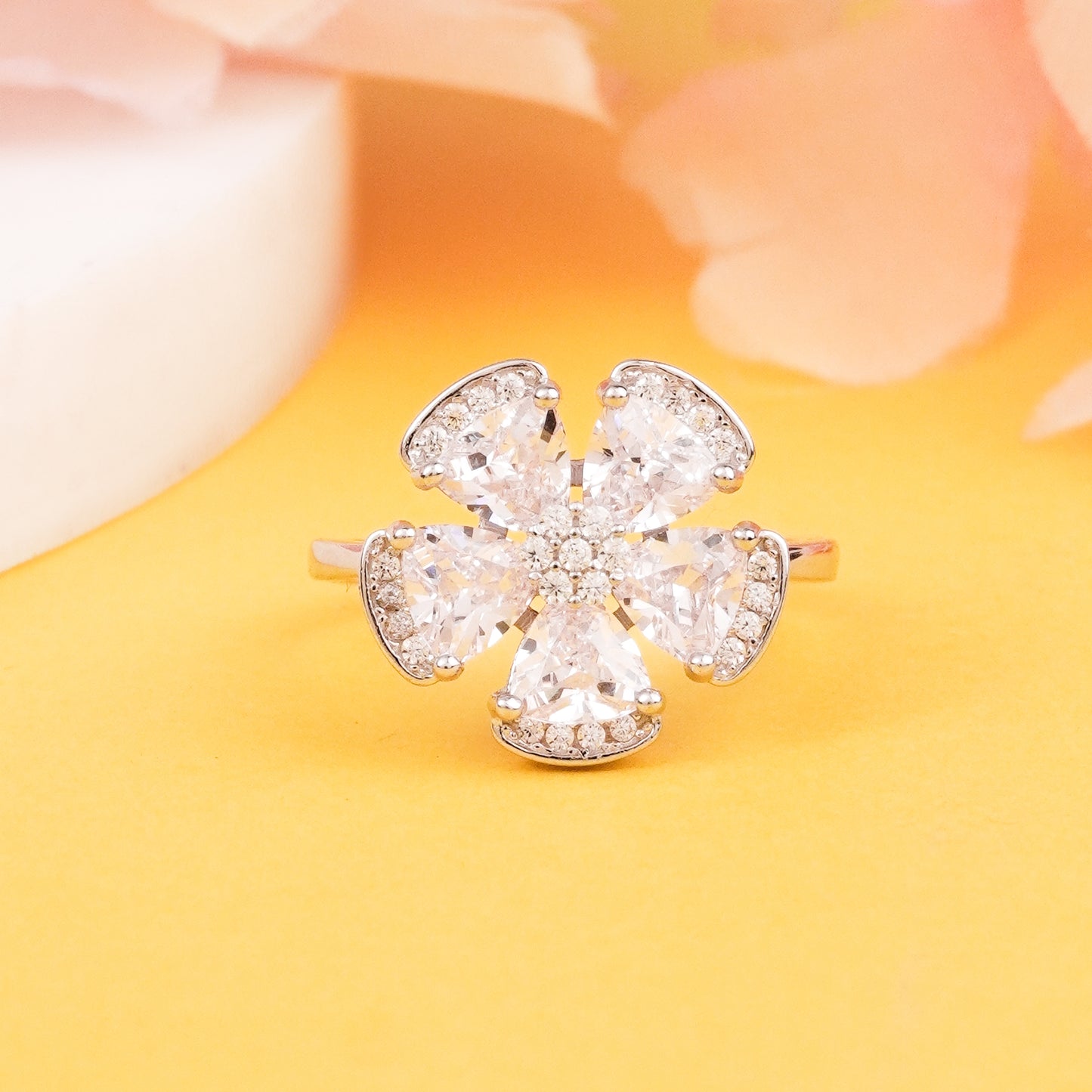 Women Ring 925 Sterling Silver CZ Bridal Cocktail Ring