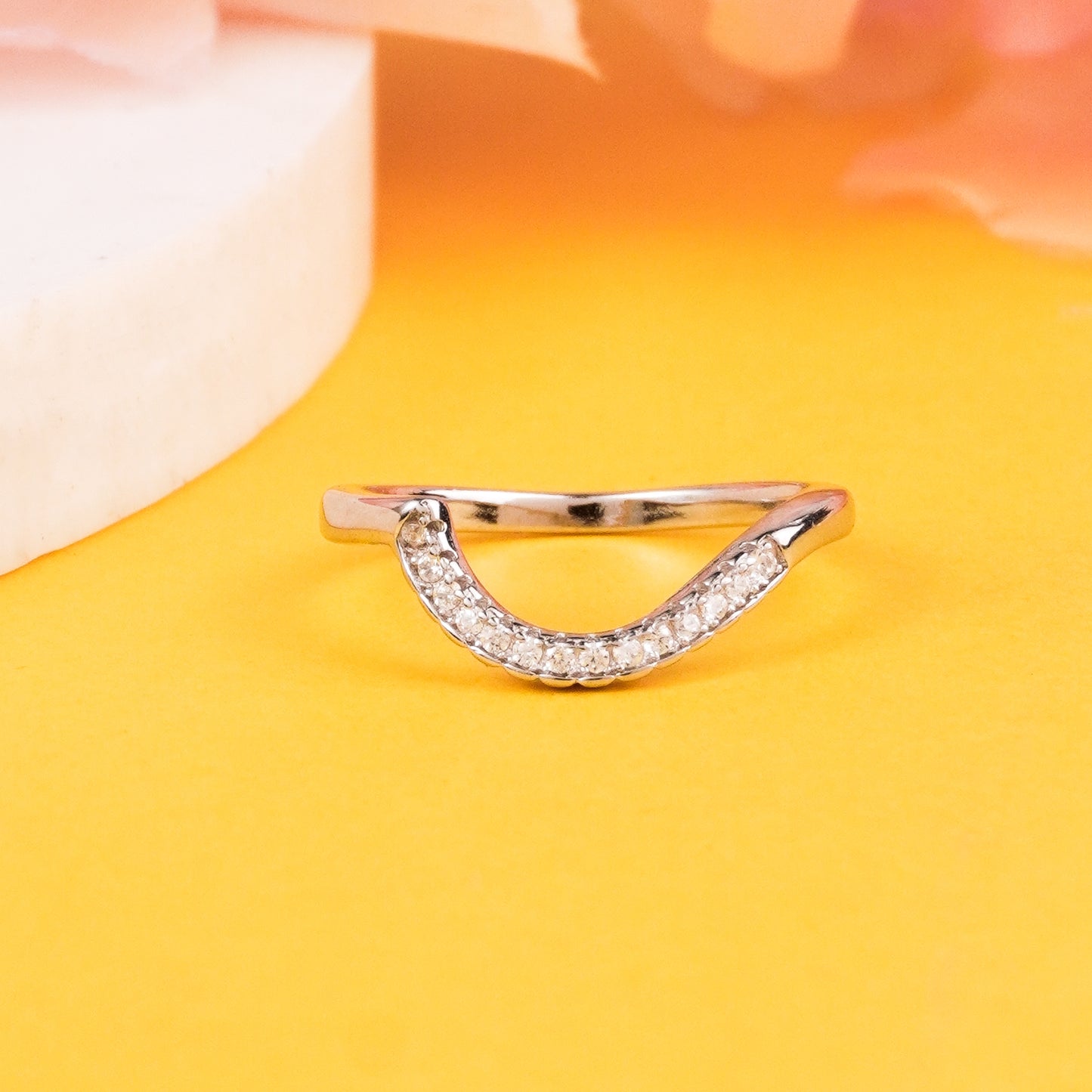 925 Sterling Silver Moissanite Diamond Ring