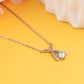 Moissanite Diamond Crossover Pendant Necklace 925 Sterling Silver Women Chain
