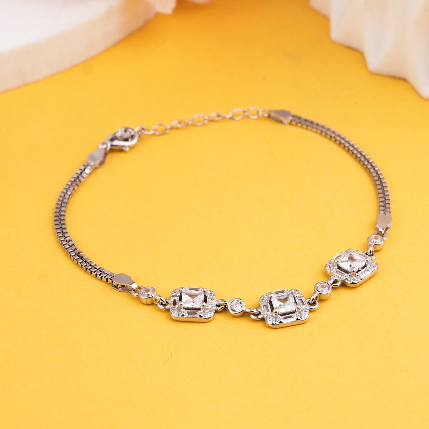 Luxury Princess Cut Moissanite Diamond Bracelet – 925 Sterling Silver