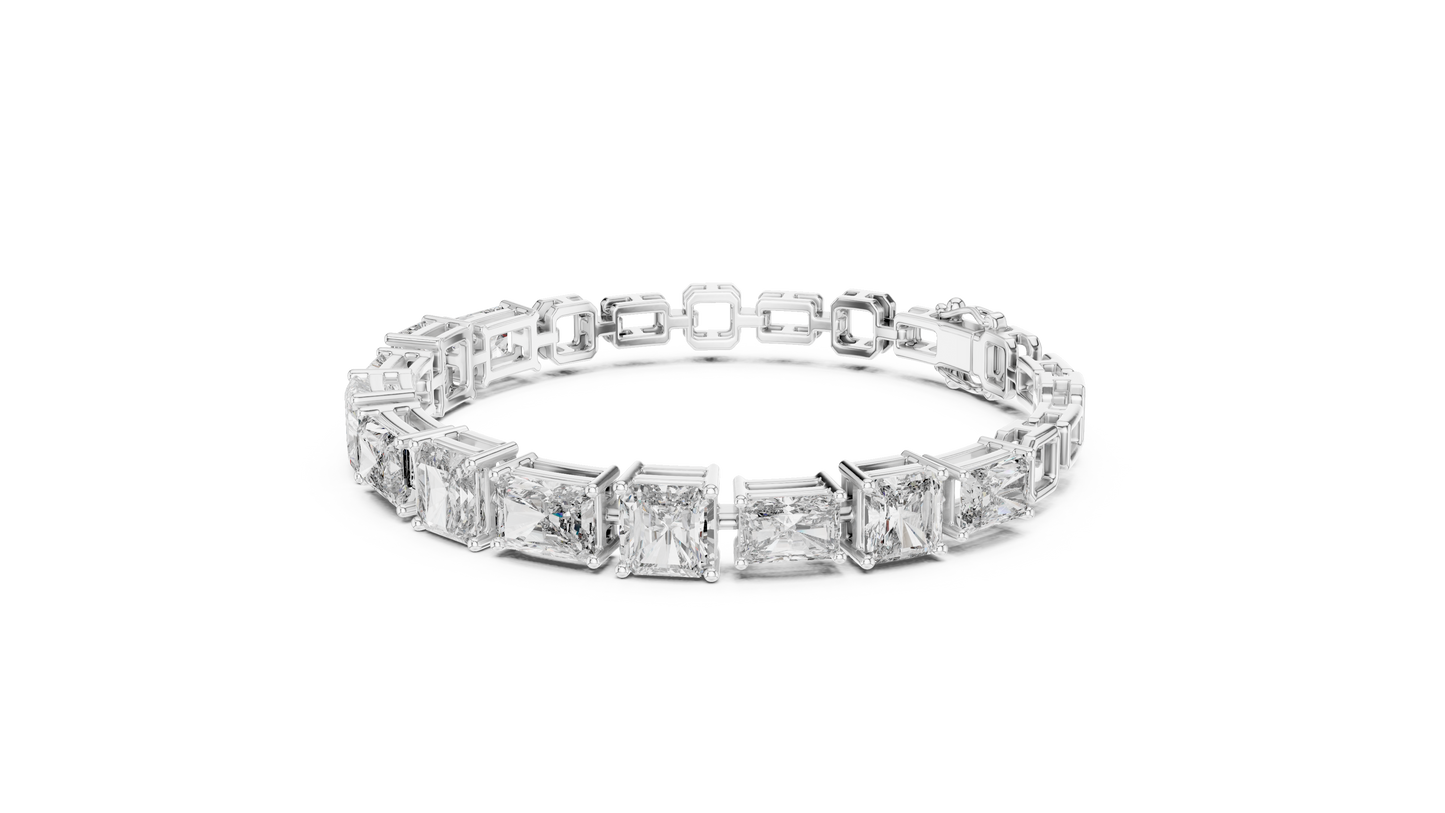 Tennis Bracelet-Square-Cut Stones