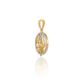 Gold Trishul Men Pendant with American Diamonds – Spiritual Elegance