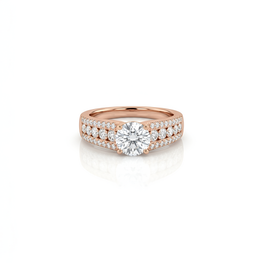 Stunning Lab-Grown Diamond Engagement Ladies Ring – Rose Gold, Ethical Luxury