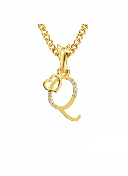 Q Initial Alphabet Diamond Pendant - Diamond Jewellery