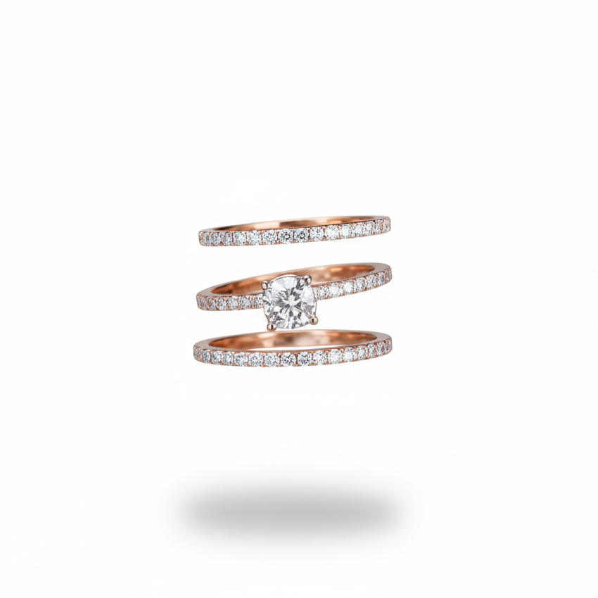 Diamond Ring Set – 3-Piece Stackable Bridal Set