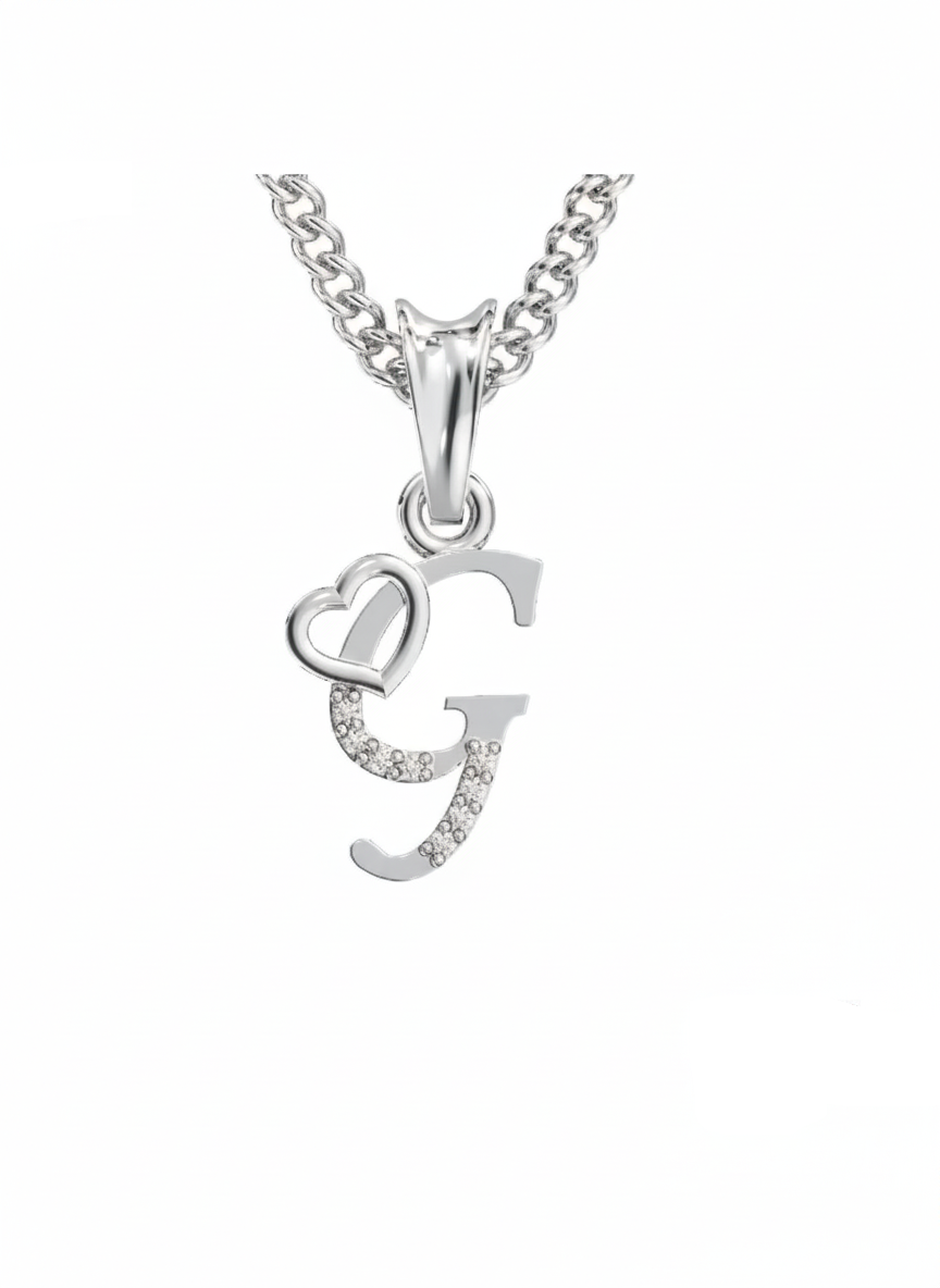 G Initial Alphabet Diamond Pendant - Diamond Jewellery