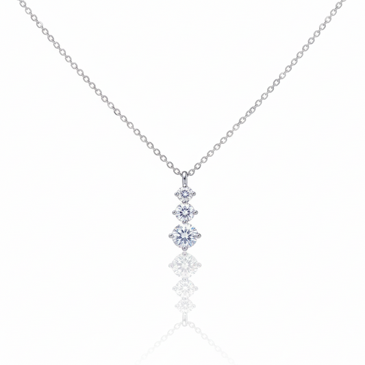 92.5 Sterling Silver Chain Necklace with Moissanite Diamond