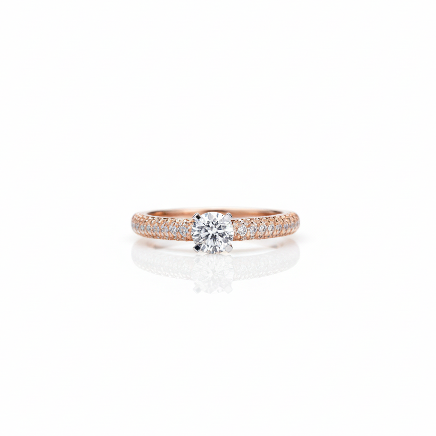 elegant solitaire Moissanite diamond ring