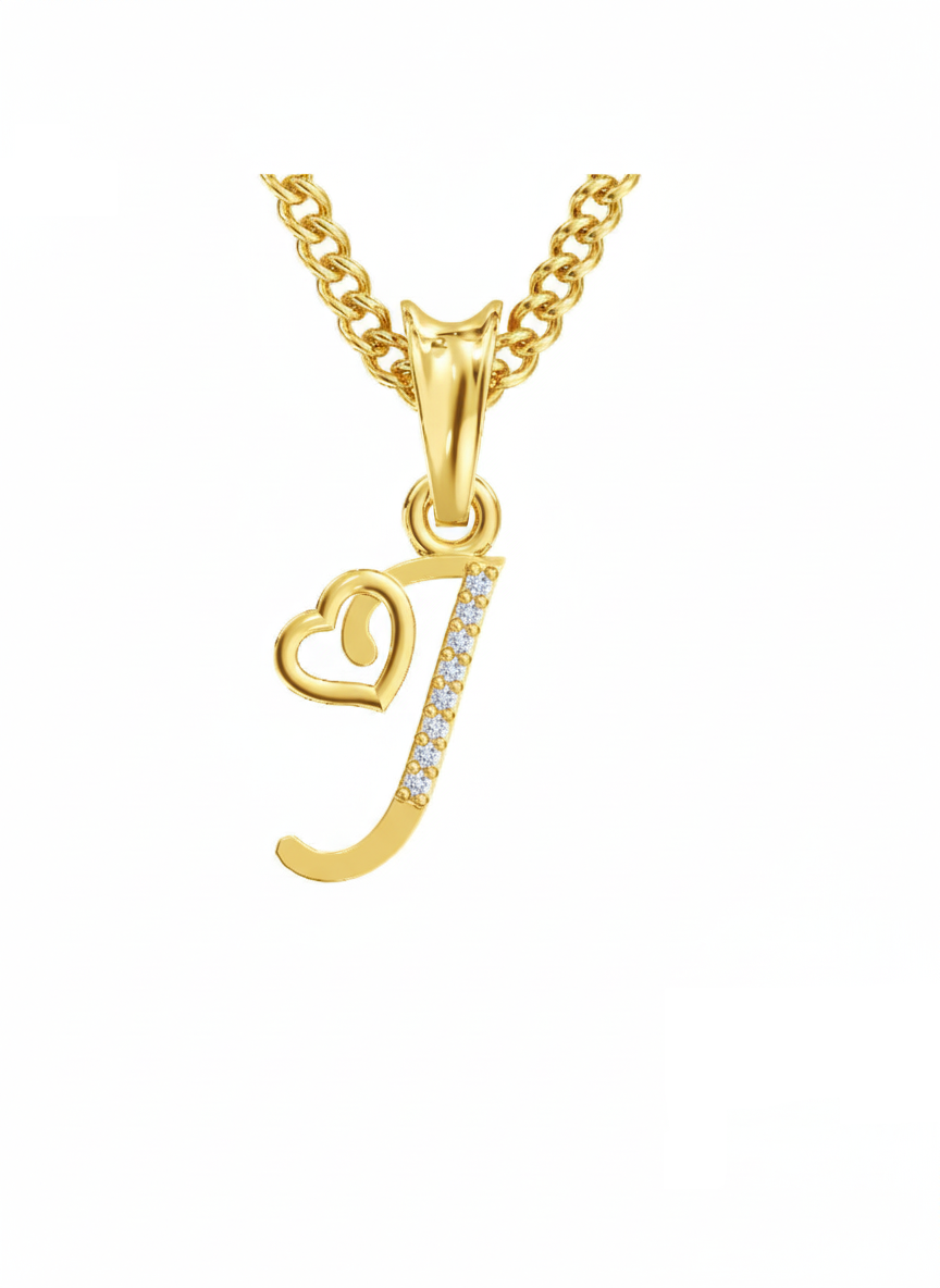 J Initial Alphabet Diamond Pendant - Diamond Jewellery