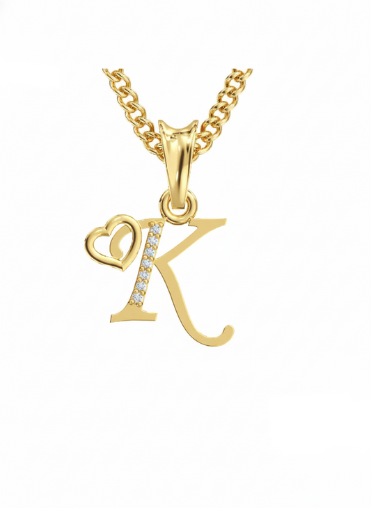 K Initial Alphabet Diamond Pendant - Diamond Jewellery