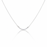 92.5 Sterling Silver Chain Necklace with Moissanite Diamond / Lab grown diamond - Minimalist Design