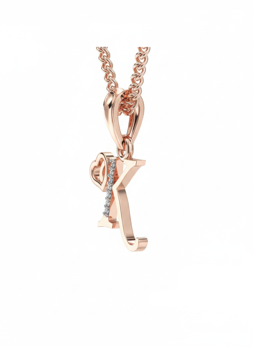 K Initial Alphabet Diamond Pendant - Diamond Jewellery