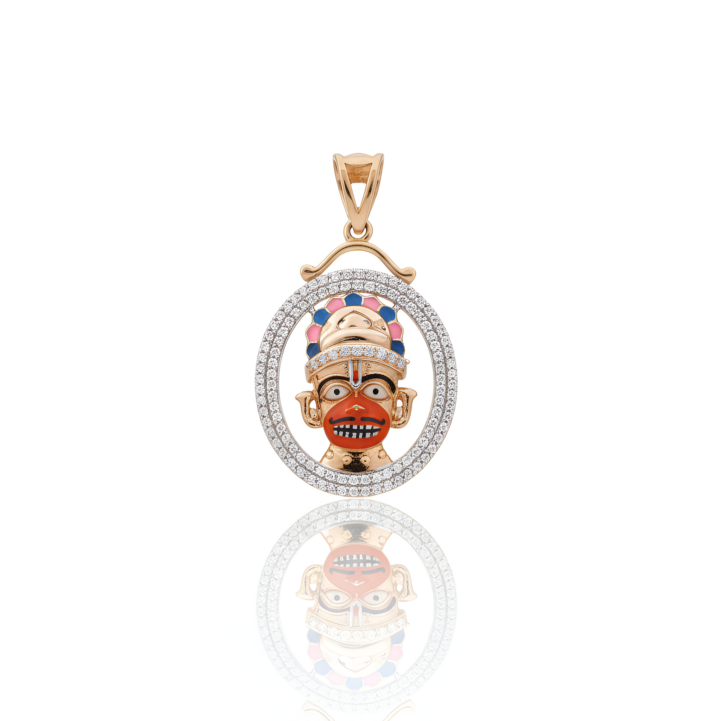Traditional Gold-Toned Hanumanji Pendant with American Diamond