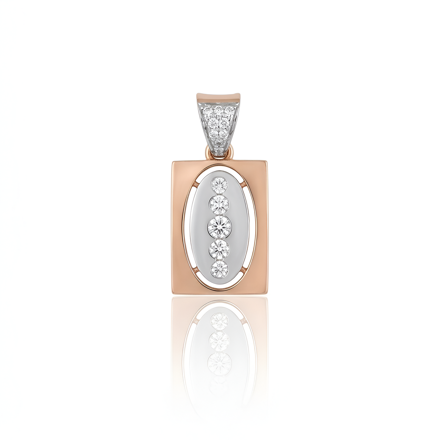 Elegant Rectangular Men Pendant with American Diamonds