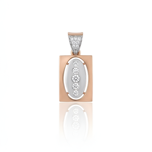 Elegant Rectangular Men Pendant with American Diamonds
