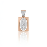 Elegant Rectangular Men Pendant with American Diamonds