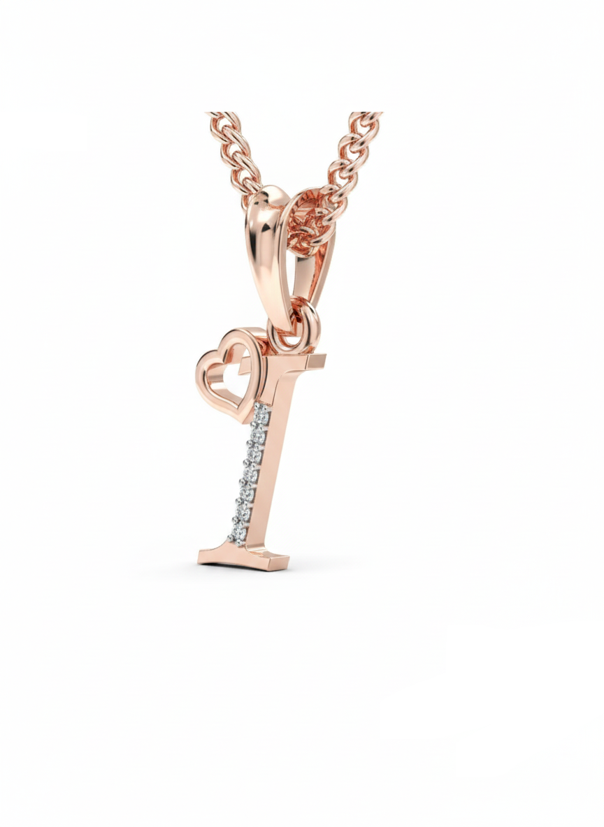 I Initial Alphabet Diamond Pendant - Diamond Jewellery
