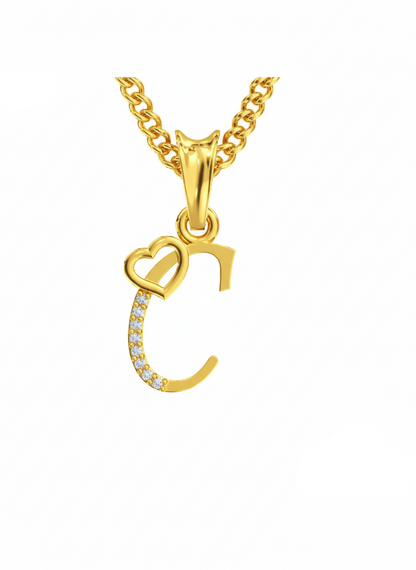 C Initial Alphabet Diamond Pendant - Diamond Jewellery