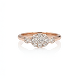 Elegant Rose Gold Ladies Ring with Lab-Grown Diamond Cluster – Marquise Style