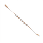 Delicate Rose Gold Chain Bracelet with American Diamonds – Dainty & Elegant Design