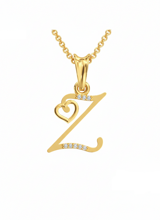 Z Initial Alphabet Diamond Pendant - Diamond Jewellery