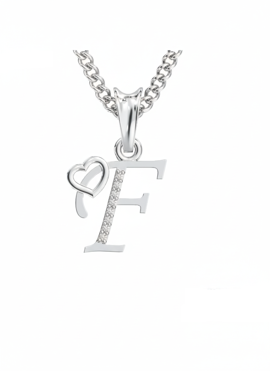 F Initial Alphabet Diamond Pendant - Diamond Jewellery