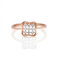 Elegant Lab-Grown Diamond Cushion Square Ladies Ring – Rose Gold Finish