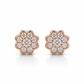 Elegant Floral Lab-Grown Diamond Stud Earrings in Gold