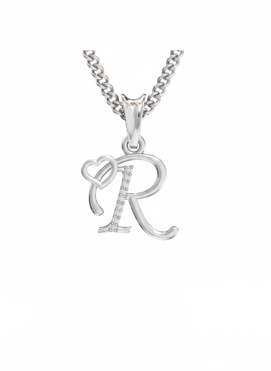 R Initial Alphabet Diamond Pendant - Diamond Jewellery