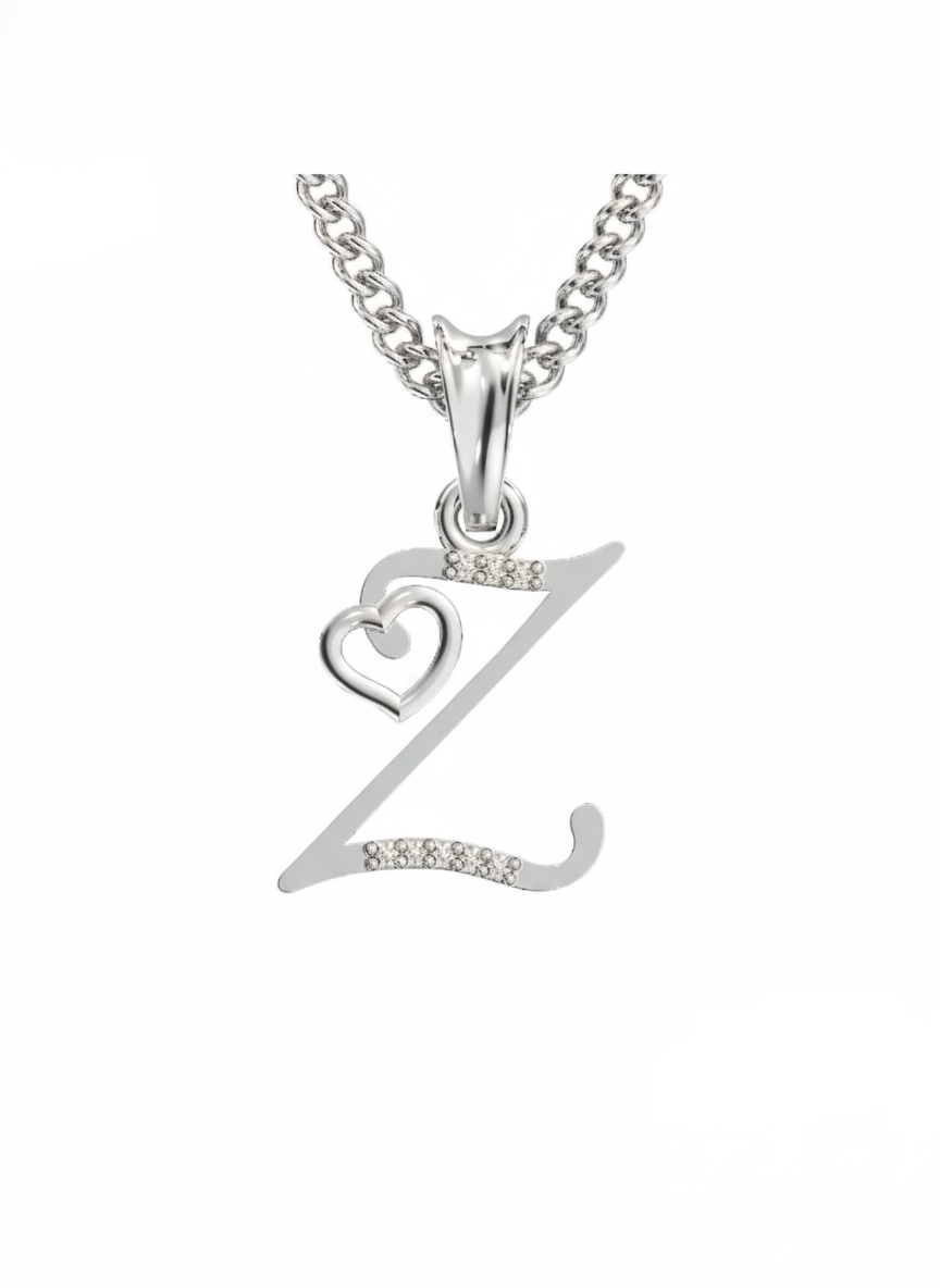 Z Initial Alphabet Diamond Pendant - Diamond Jewellery