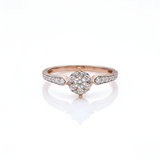 Elegant Rose Gold American Diamond Ladies Ring – Sparkling Cluster Design