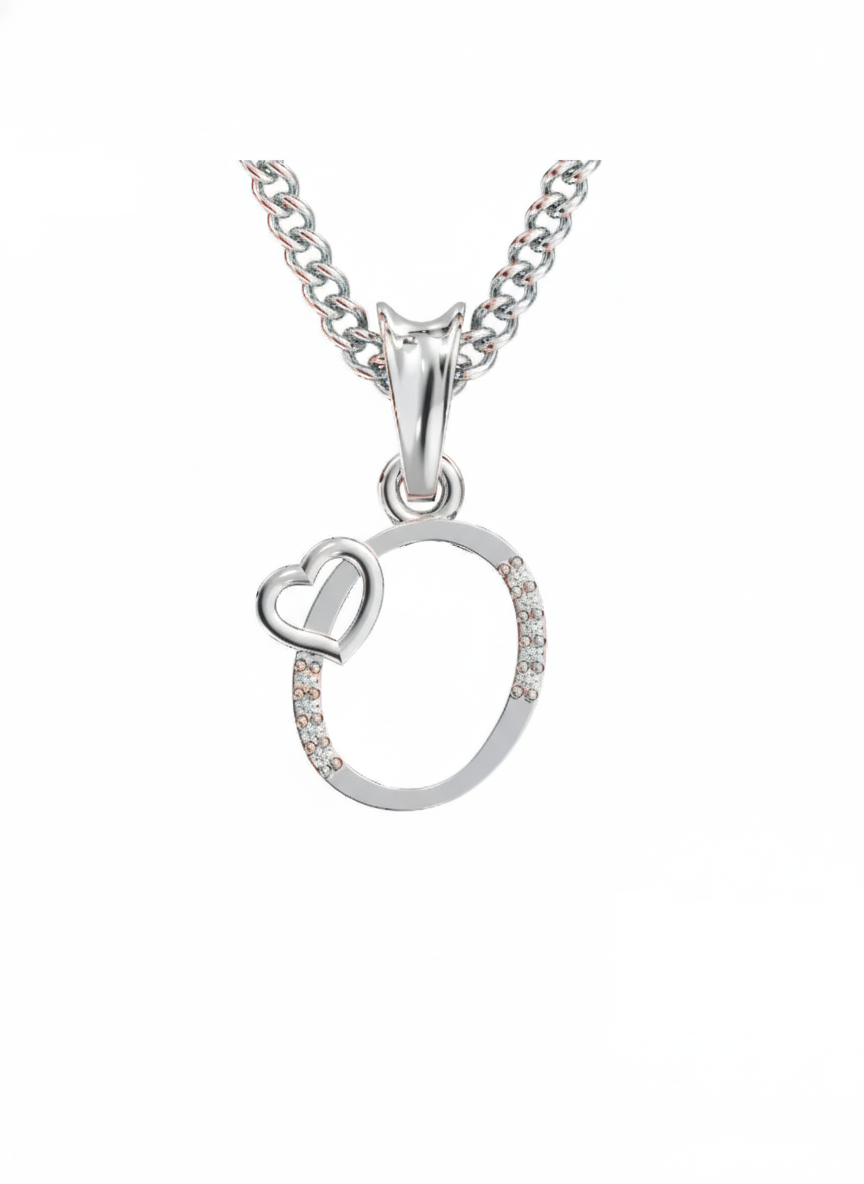 O Initial Alphabet Diamond Pendant - Diamond Jewellery
