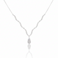 Elegant Wave Link Moissanite Diamond Drop Pendant Necklace