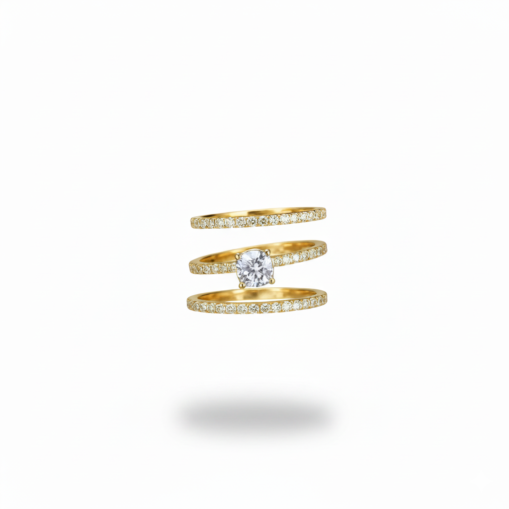 Diamond Ring Set – 3-Piece Stackable Bridal Set