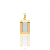 Modern Gold Men Rectangle Pendant with American Diamonds – Sleek & Stylish