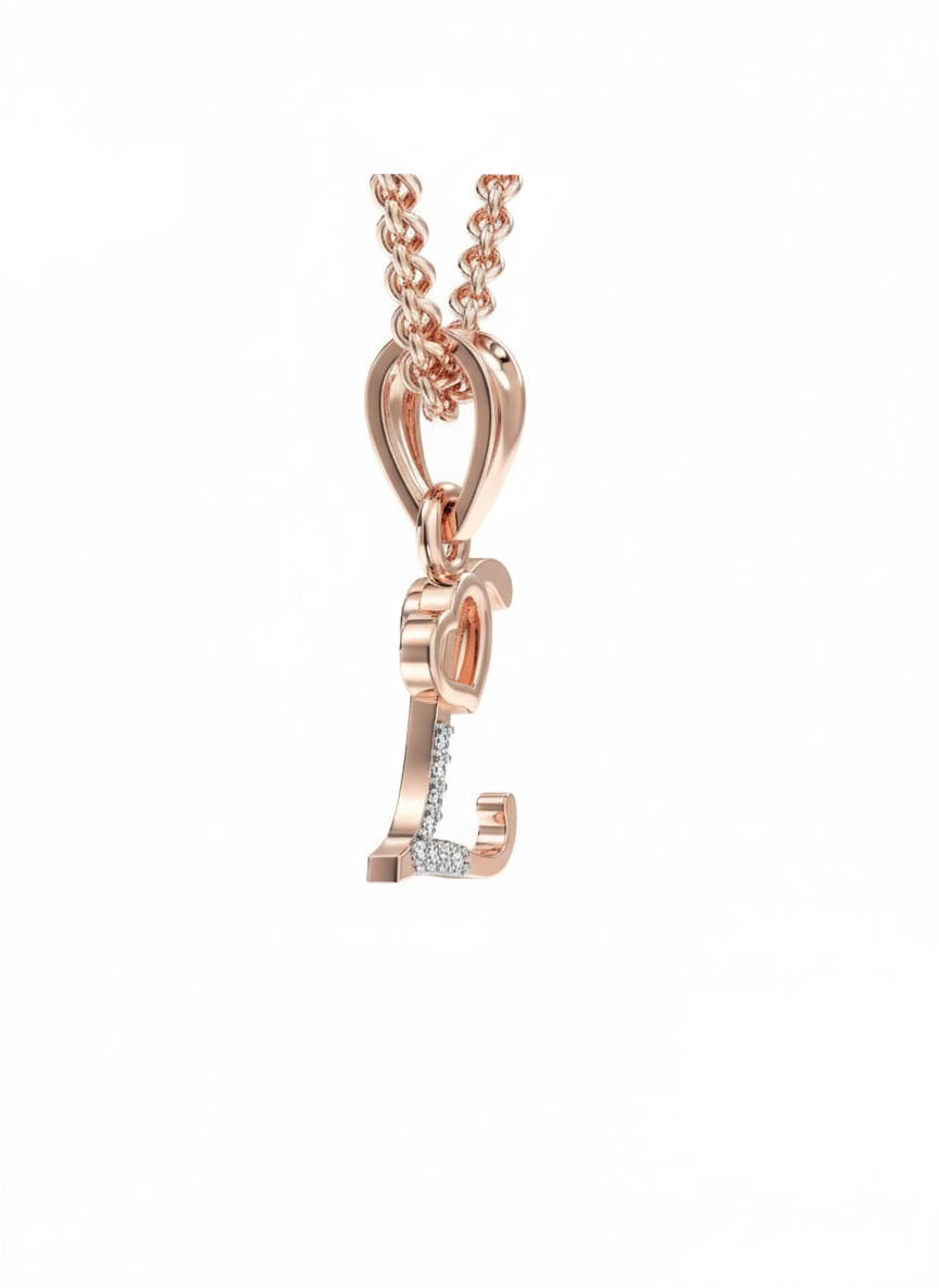 L Initial Alphabet Diamond Pendant - Diamond Jewellery