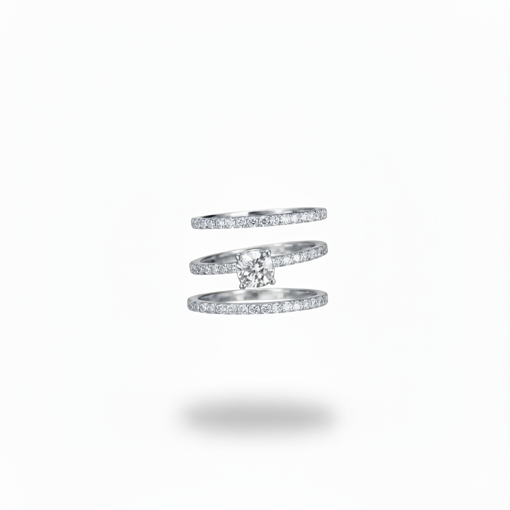 Diamond Ring Set – 3-Piece Stackable Bridal Set