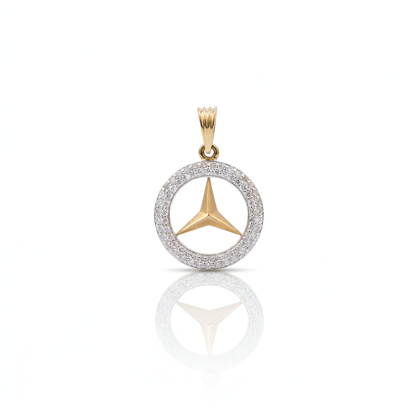 Luxury-Inspired Mercedes symbol men  Pendant with American Diamonds