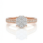 Stunning Rose Gold Engagement Ring with Lab-Grown Diamonds – Elegant Cluster Design
