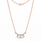 14K Rose Gold Lab Grown Diamond 3-Stone Pendant Necklace